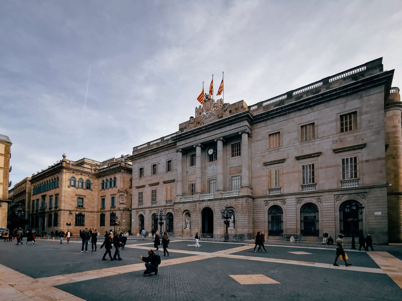 Fachada del Ajuntament de Barcelona en la Plaça Sant Jaume